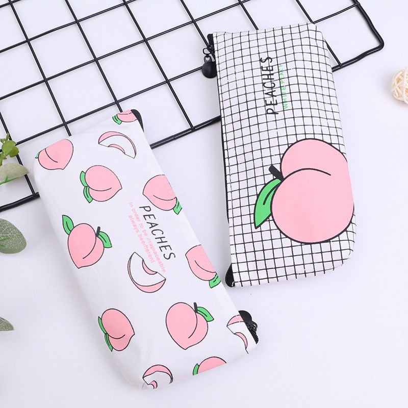 Kawaii Peach Pencil Case
