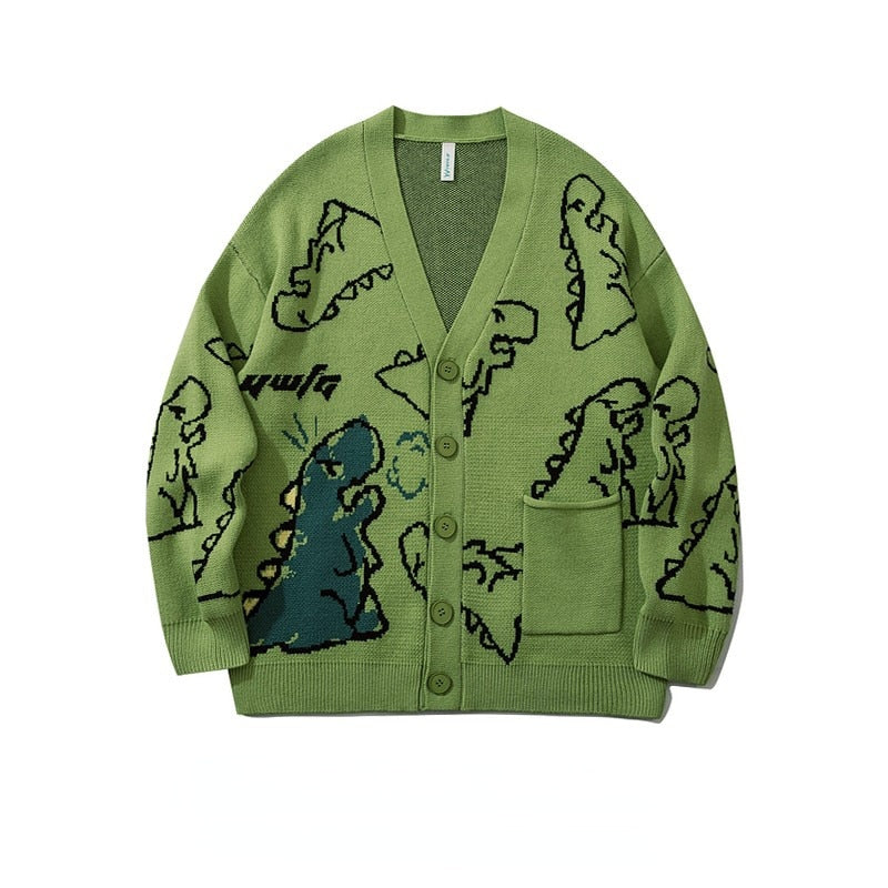 Cartoon Dinosaur Cardigan & Sweater