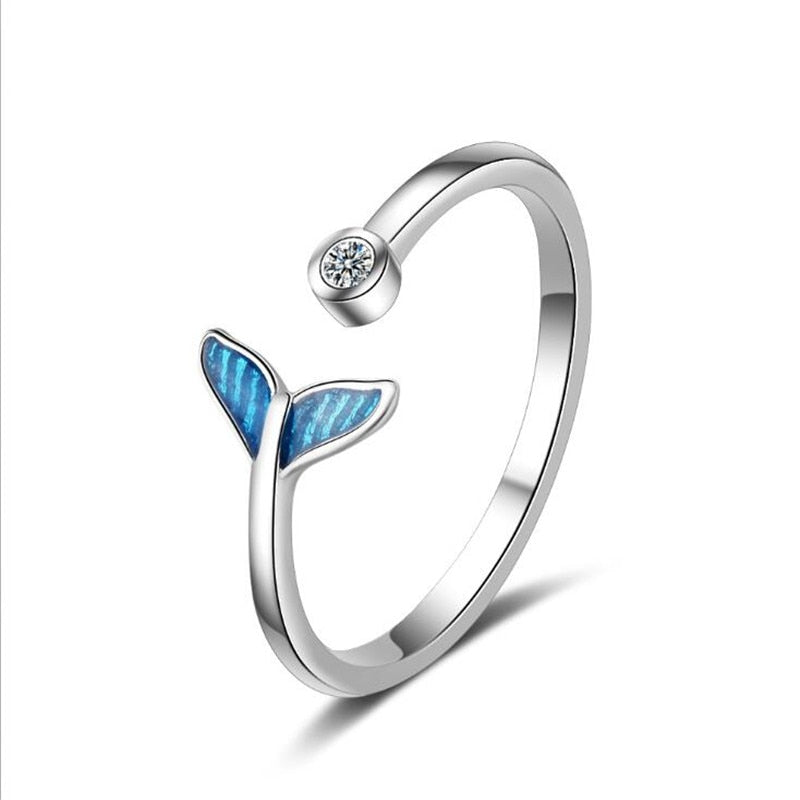 Blue Fishtail Open Ring