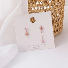 Korean Asymmetric Zircon Earrings
