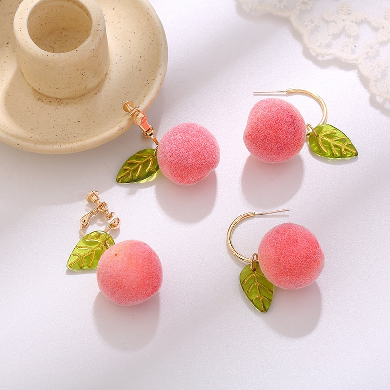 Kawaii Peach Earrings