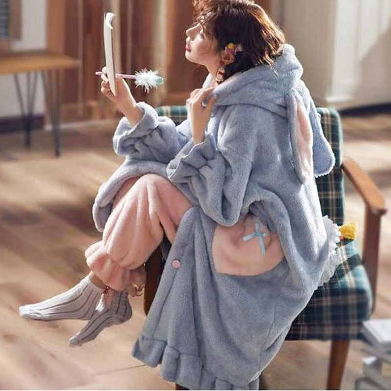 Winter Hooded Kawaii Pajamas