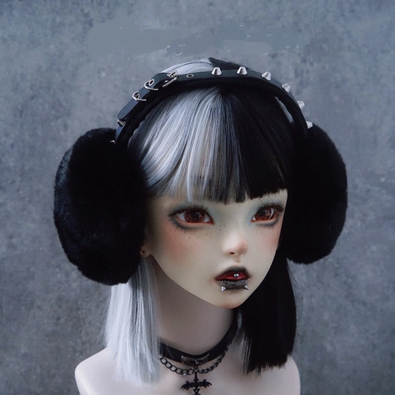 Gothic Cross Chain Cat Ear Earmuffs