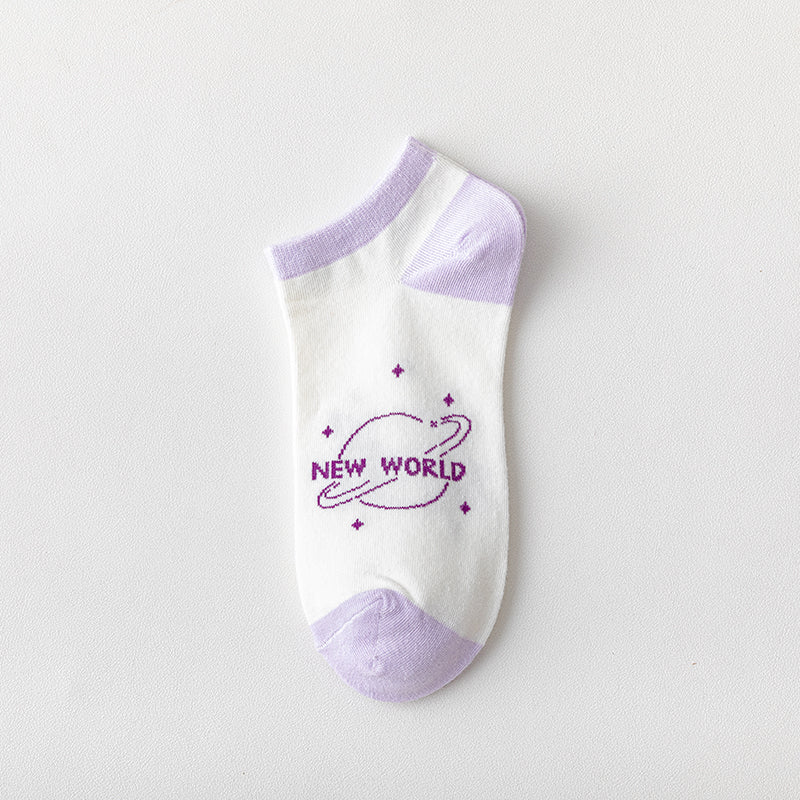 Ulzzang Girl Stars Planets Socks