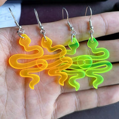 Neon Snake Earrings