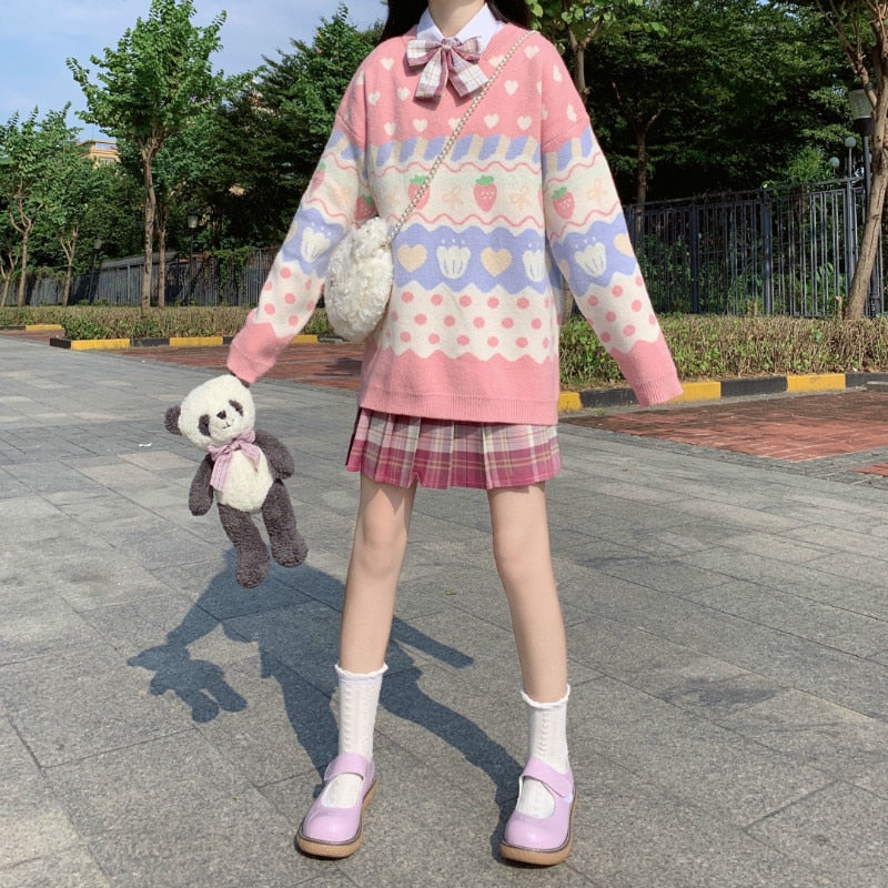 Japanese Kawaii Strawberry Sweater