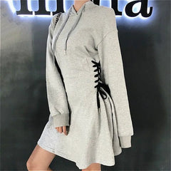 Long Sleeve Hooded Mini Dress