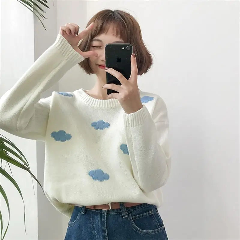 Ulzzang Clouds Kawaii Sweater