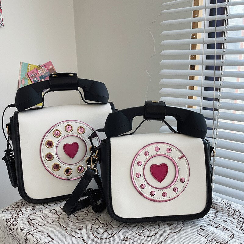 Vintage Telephone Shaped Shoulder Bag
