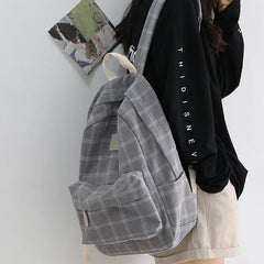 Korean Checkered School Bag