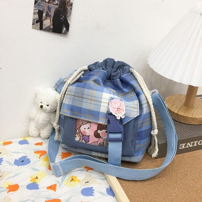 Summer Plaid Crossbody Shoulder Bag