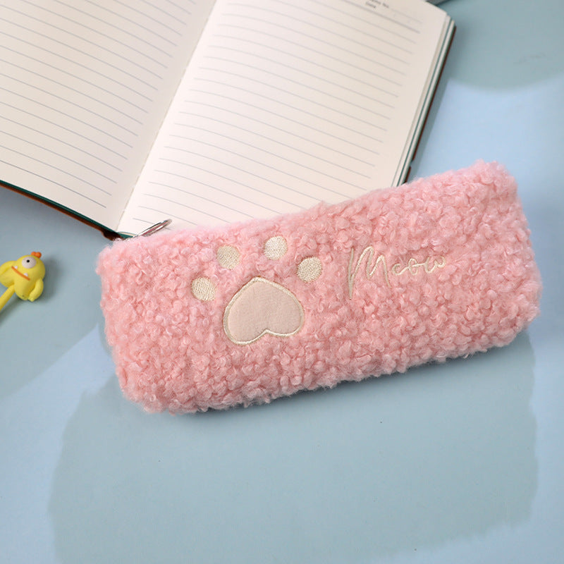 Fluffy Cat Paw Pencil Case