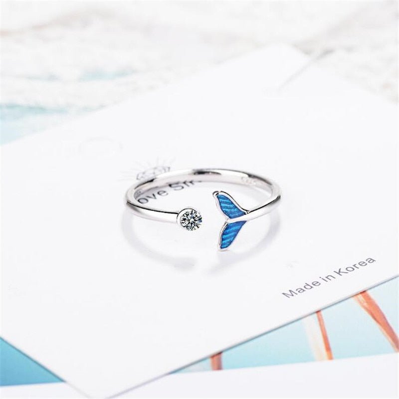Blue Fishtail Open Ring