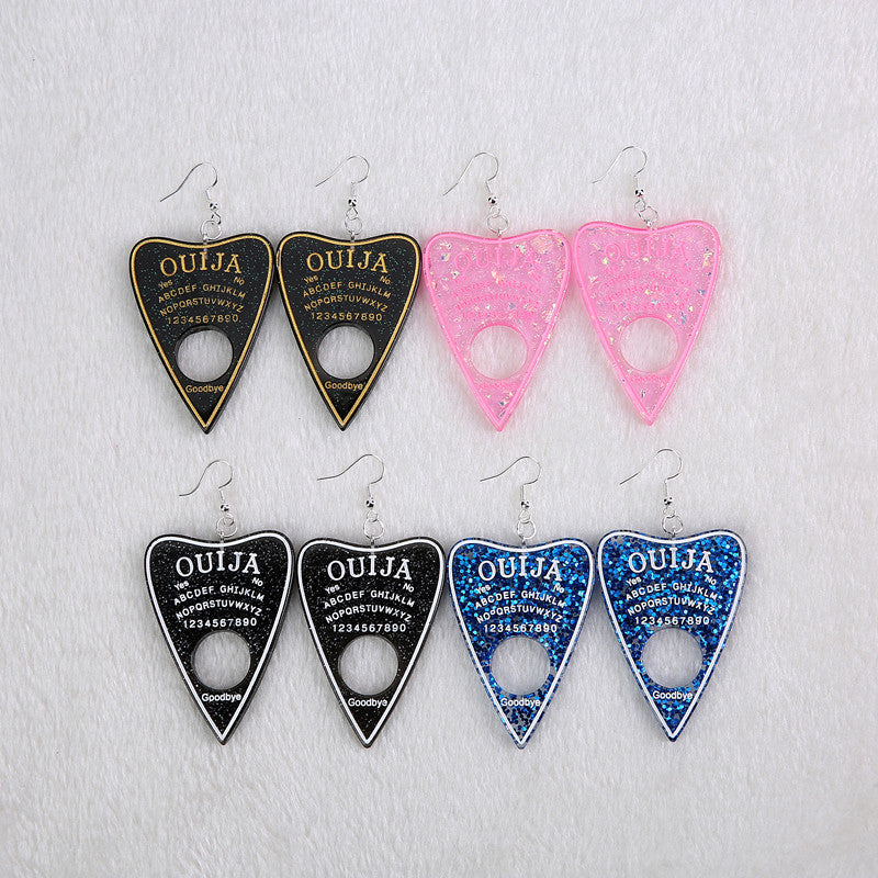 Multicolor Resin Ouija Earrings