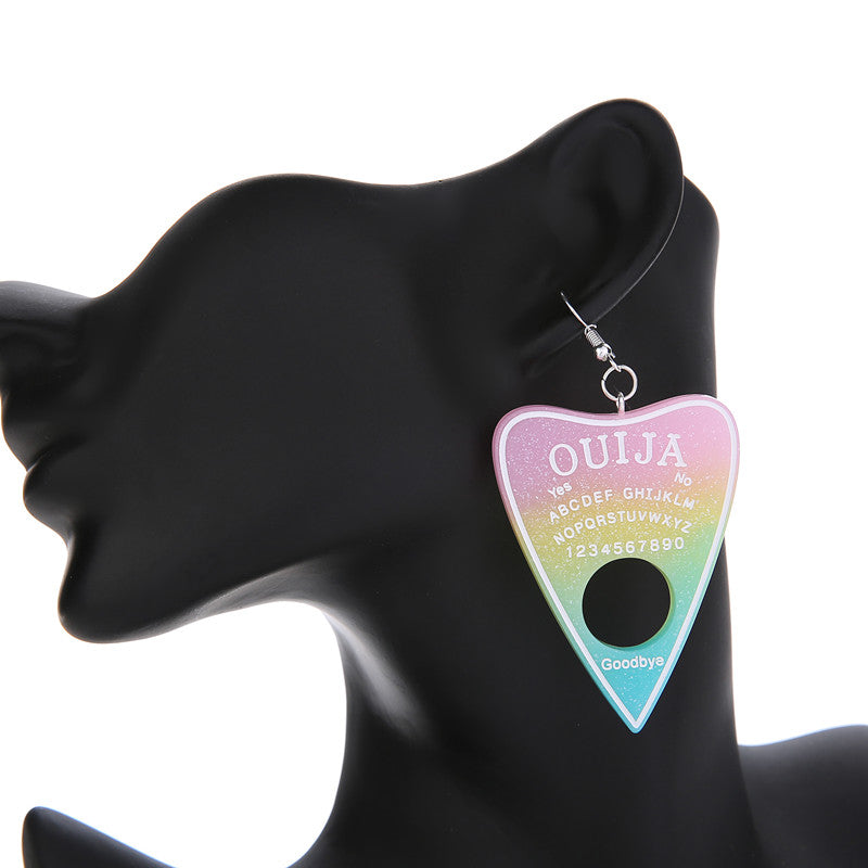 Multicolor Resin Ouija Earrings