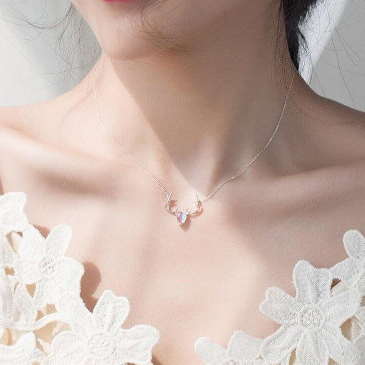 Silver Deer Necklace
