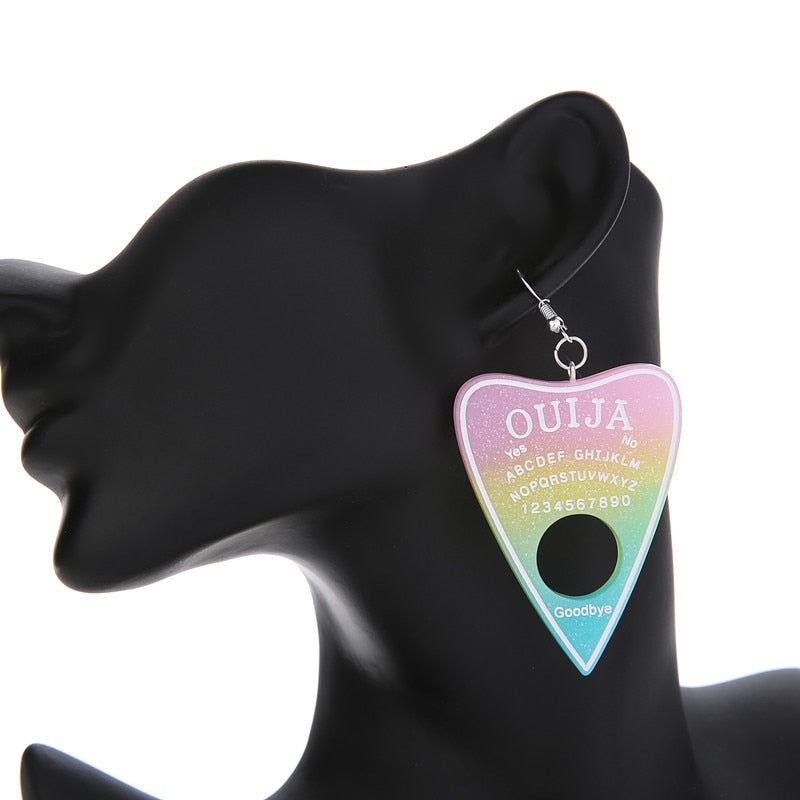 Multicolor Resin Ouija Earrings