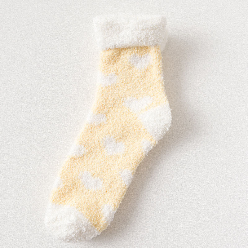 Warm Fluffy Heart Socks