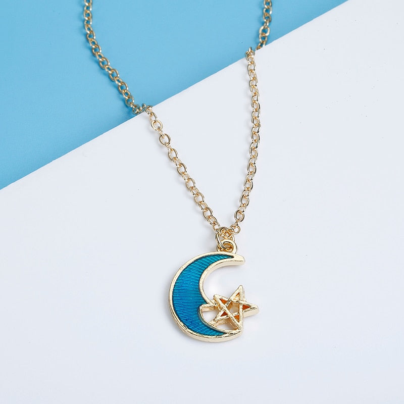 Star & Moon Cute Necklace