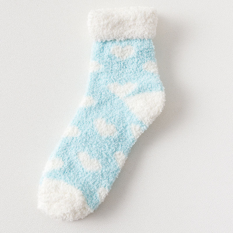 Warm Fluffy Heart Socks