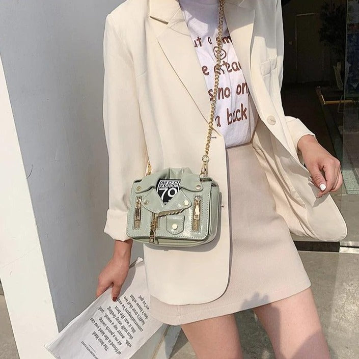 Zipper Jacket Messenger Bag