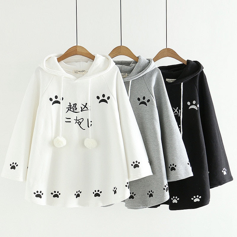 Kawaii Cat Ears Poncho Coat