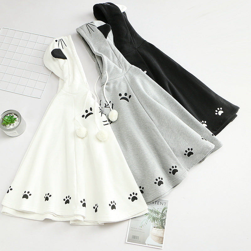 Kawaii Cat Ears Poncho Coat