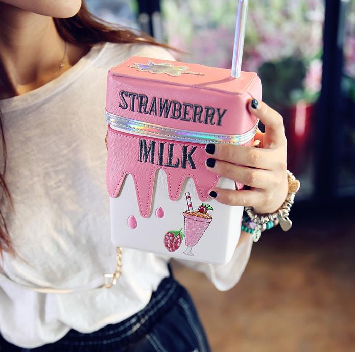 Milk Box Shape Shoulder Bag
