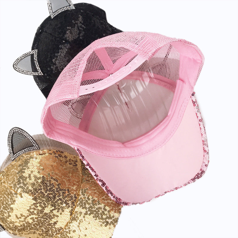 Sequin Ears Baseball Cap