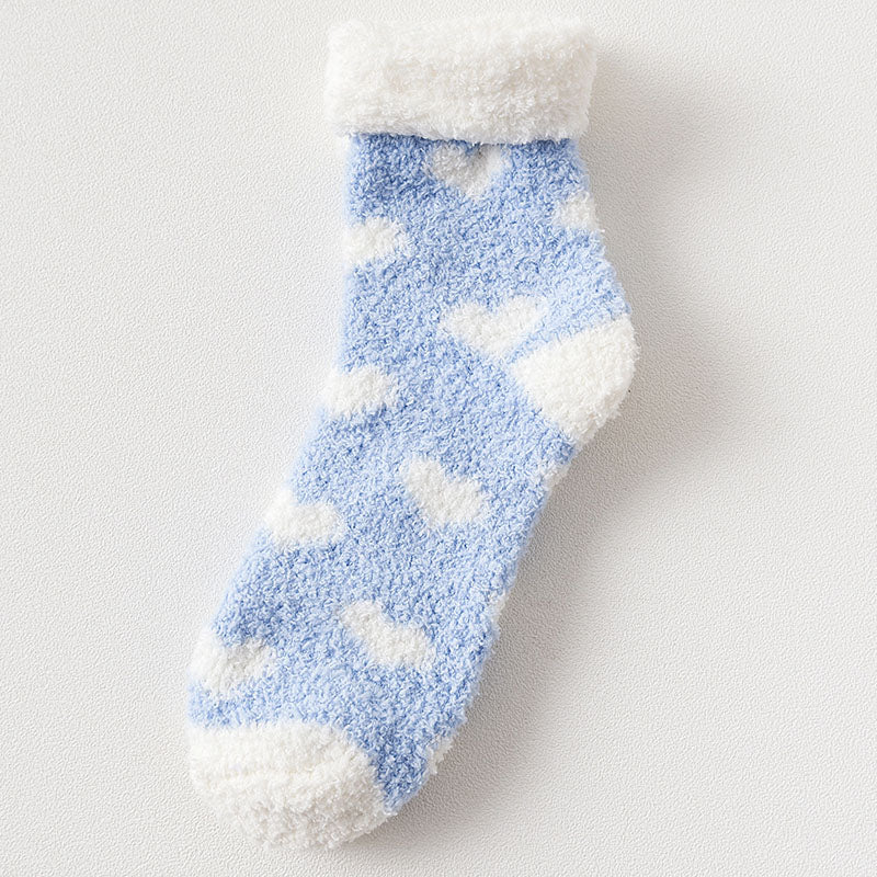Warm Fluffy Heart Socks