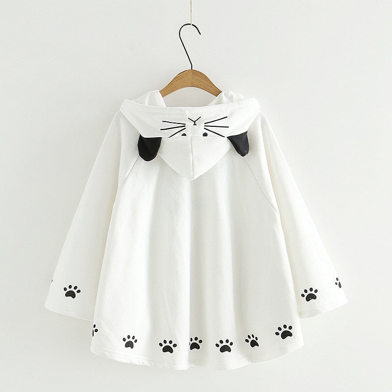 Kawaii Cat Ears Poncho Coat