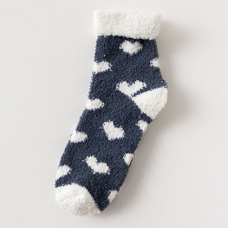 Warm Fluffy Heart Socks