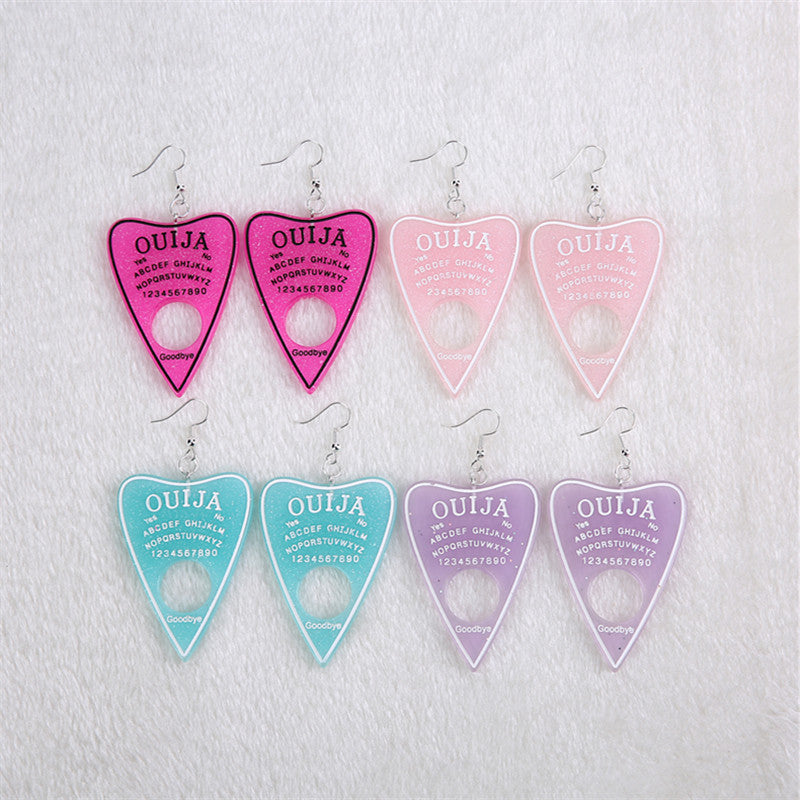Multicolor Resin Ouija Earrings