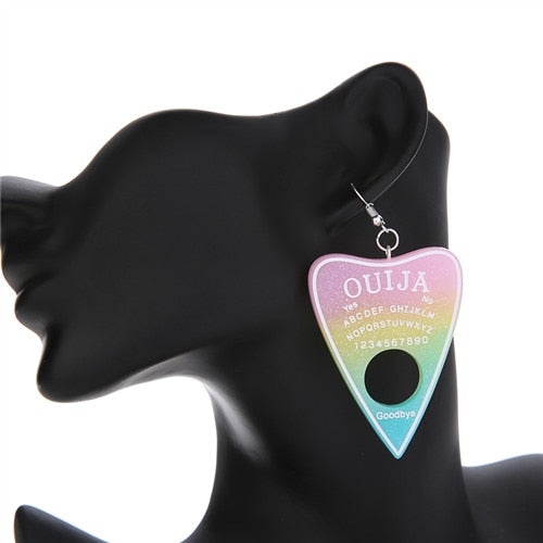 Multicolor Resin Ouija Earrings