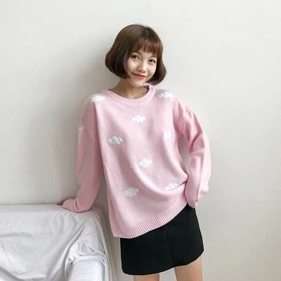 Ulzzang Clouds Kawaii Sweater