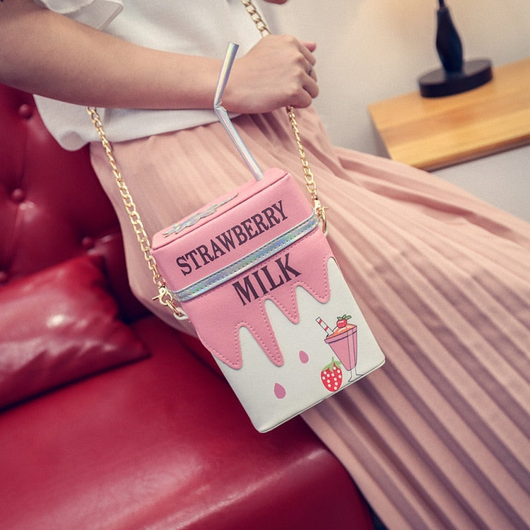 Milk Box Shape Shoulder Bag