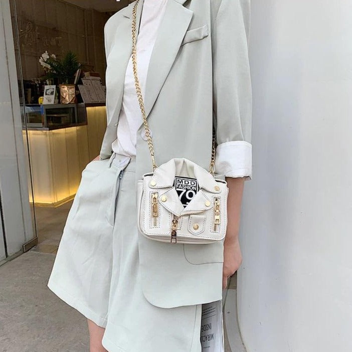 Zipper Jacket Messenger Bag