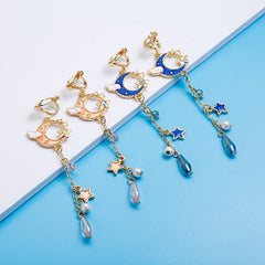 Moon & Star Asymmetric Earrings