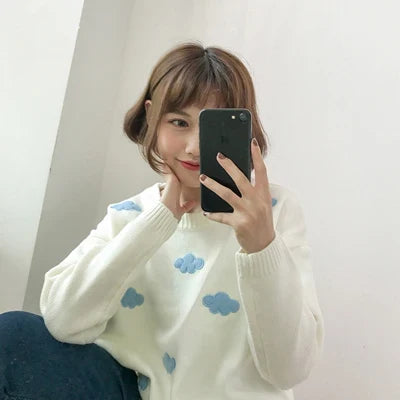 Ulzzang Clouds Kawaii Sweater