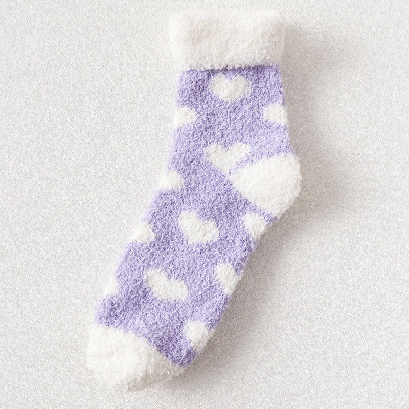 Warm Fluffy Heart Socks