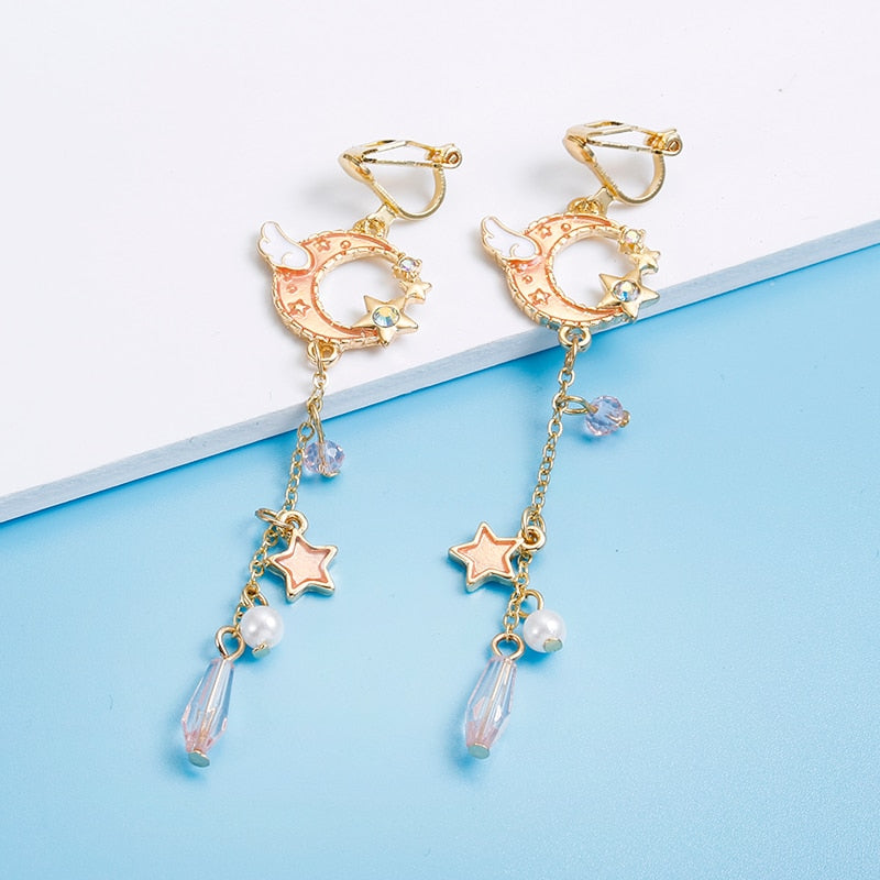 Moon & Star Asymmetric Earrings