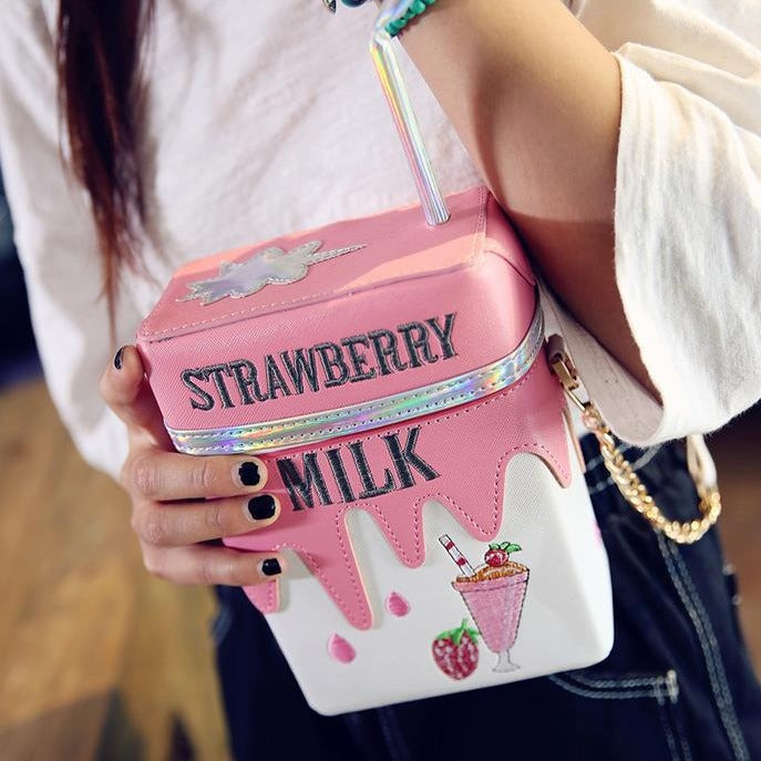Milk Box Shape Shoulder Bag