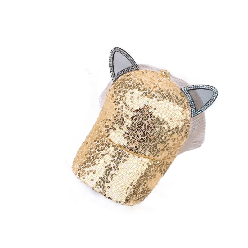 Sequin Ears Baseball Cap