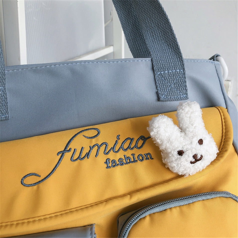 Nylon Patchwork Tote Bag