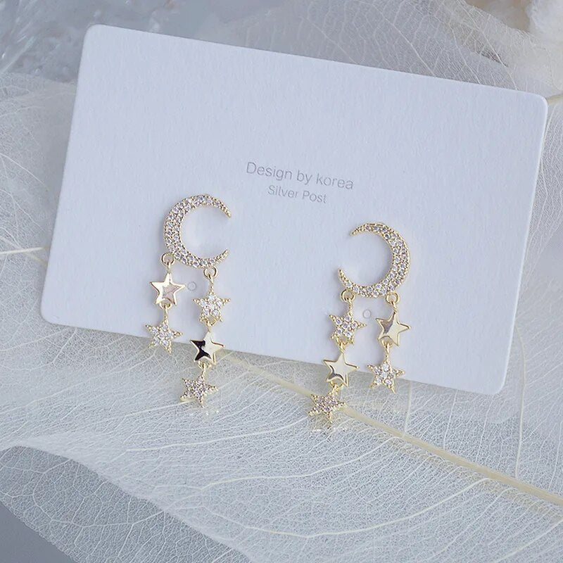 Korean Star & Moon Earrings