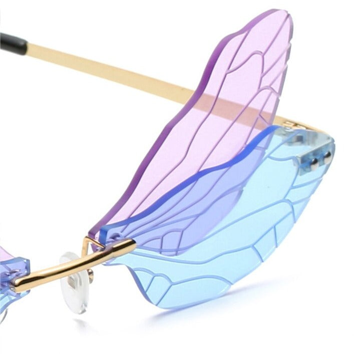Dragonfly Wing Rimless Glasses