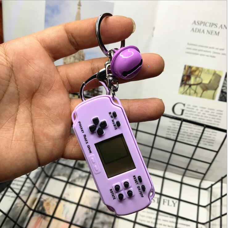 Retro game console keychain