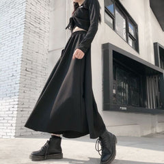 Splicing Buckle Gothic Skirt
