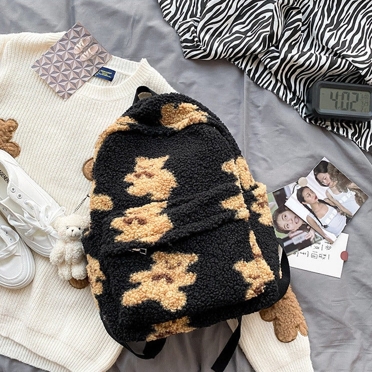 Cute Fluffy School Backpack