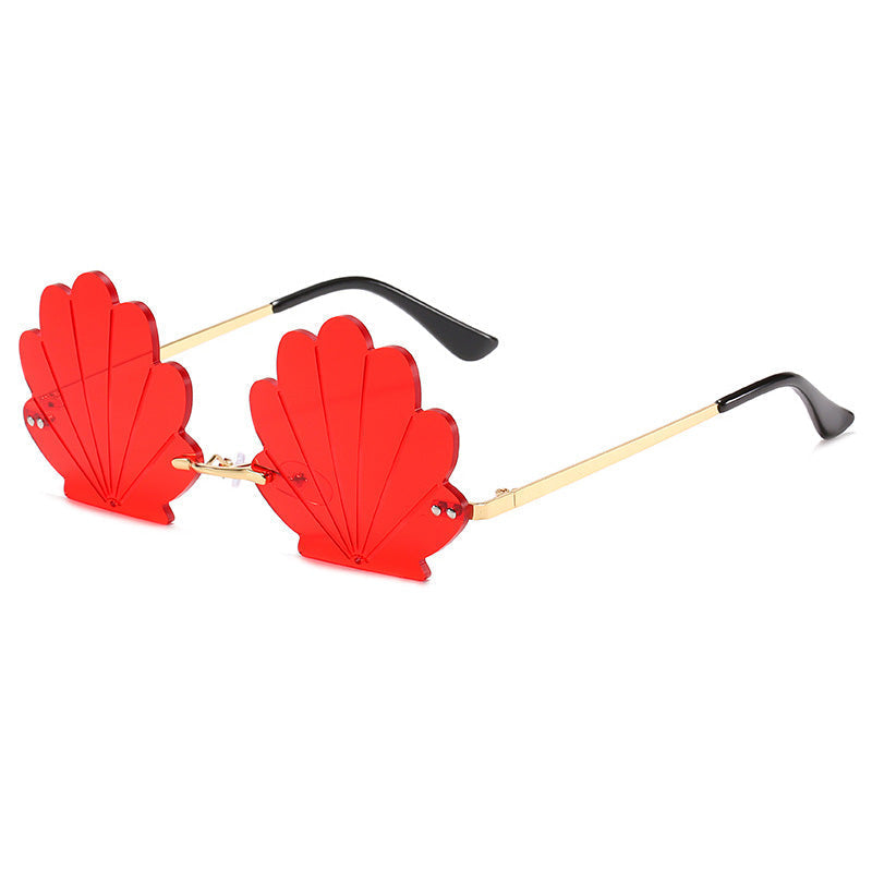 Retro Shell Rimless Sunglasses